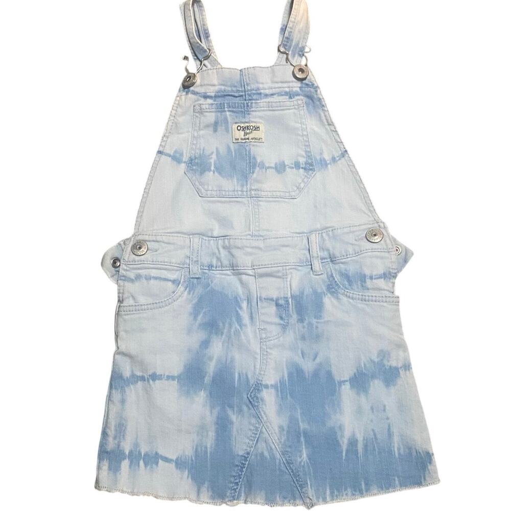 OshKosh B'gosh light blue white wash denim overall‎ jean skirt SIZE 4T